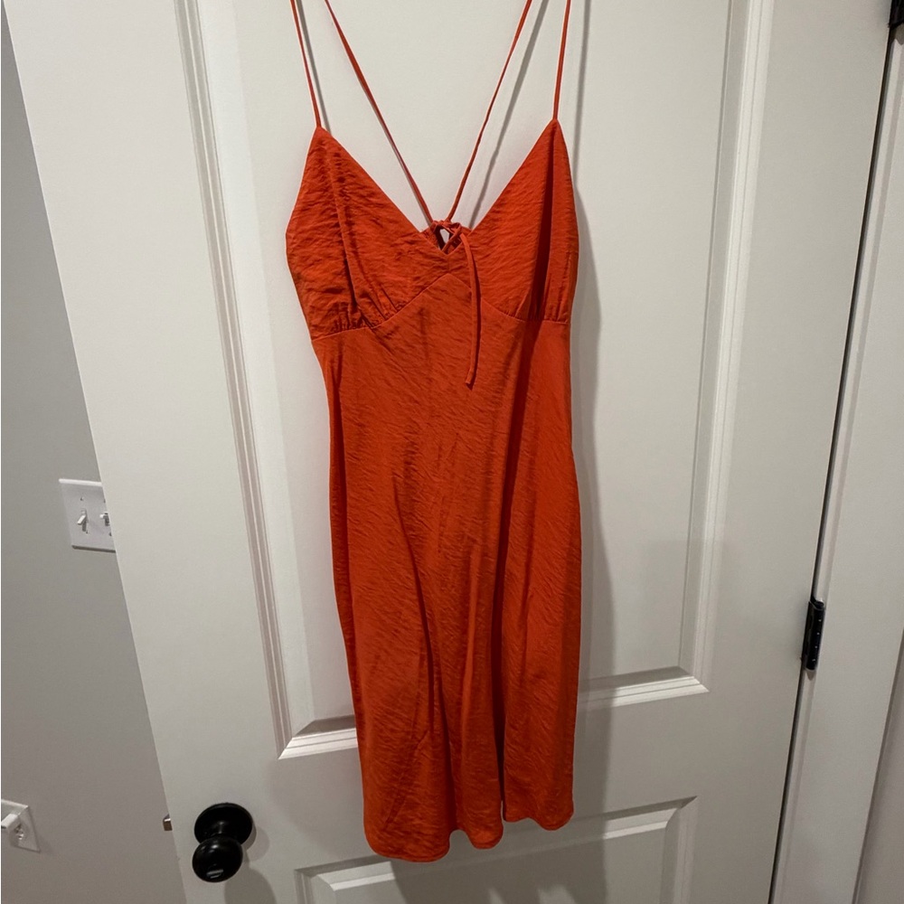 Madewell Vibrant Orange Backless Dress